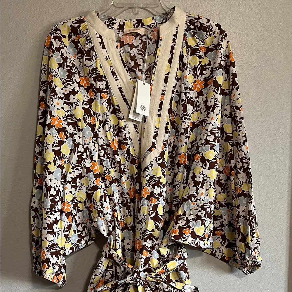 Tory Burch Printed Balloon Sleeve Floral Maxi Dress - Picture 2 of 7